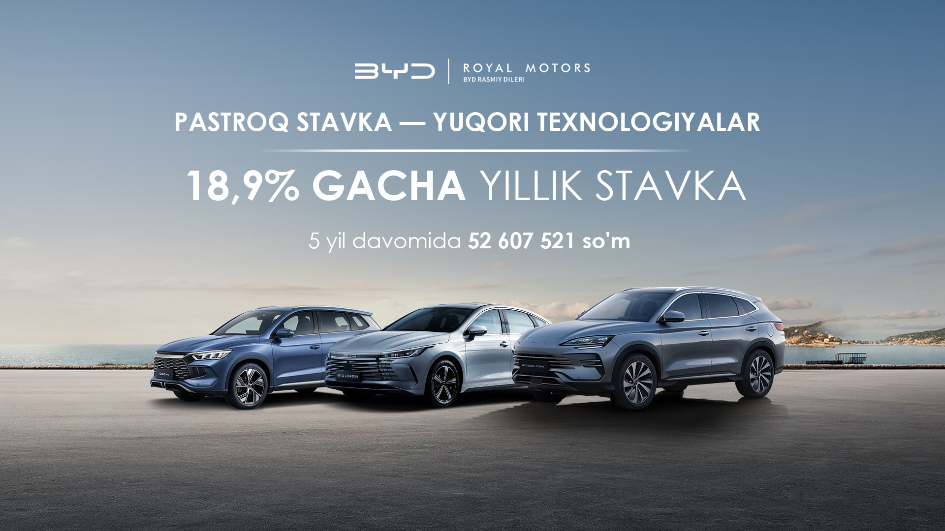BYD Royal Motors’da yangilangan avtokredit shartlari!